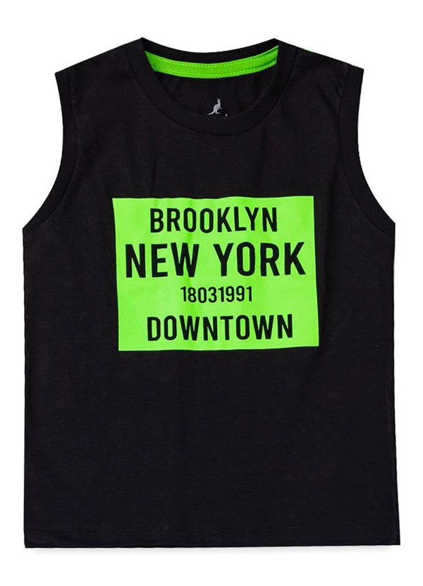 Rosa Azul - Conjunto Infantil Regata Brooklyn Kangulu Preto 2