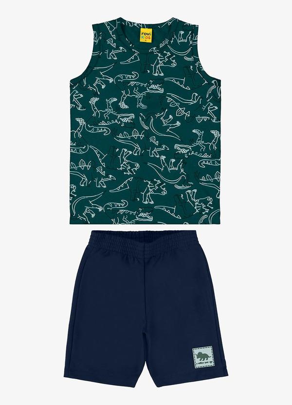 Rovi Kids - Conjunto Infantil Regata com Bermuda Verde