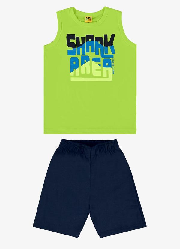Rovi Kids - Conjunto Infantil Regata com Bermuda Verde