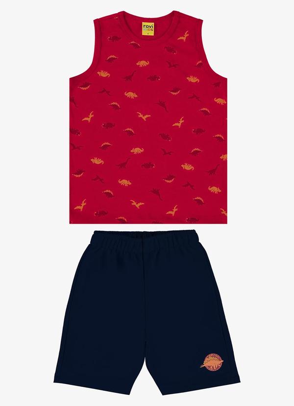 Rovi Kids - Conjunto Infantil Regata com Bermuda Vermelho