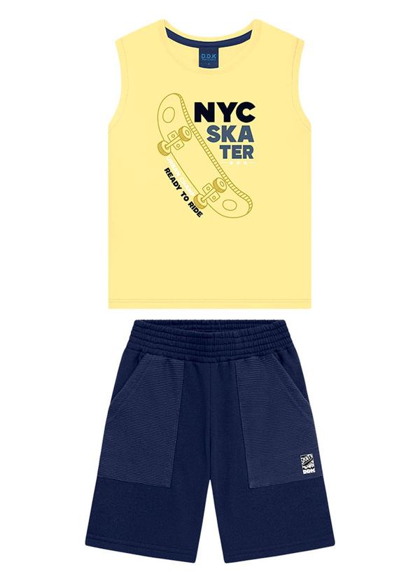 Ddk - Conjunto Infantil Regata e Bermuda Amarelo 2