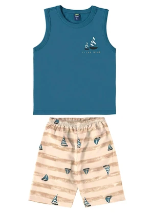 Bee Loop - Conjunto Infantil Regata e Bermuda Azul - BEE LOOP