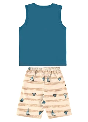 Bee Loop - Conjunto Infantil Regata e Bermuda Azul - BEE LOOP