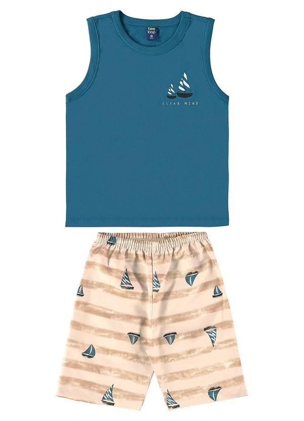 Bee Loop - Conjunto Infantil Regata e Bermuda Azul