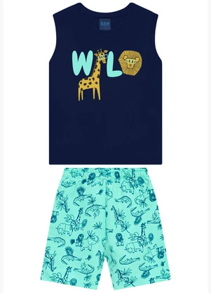 Ddk - Conjunto Infantil Regata e Bermuda Azul - DDK