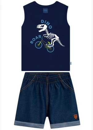 Ddk - Conjunto Infantil Regata e Bermuda Azul - DDK