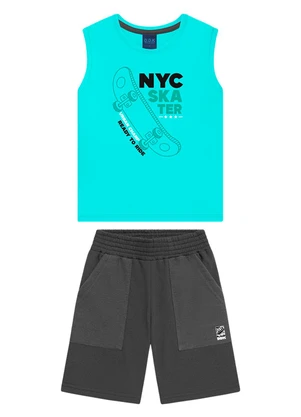 Ddk - Conjunto Infantil Regata e Bermuda Azul - DDK