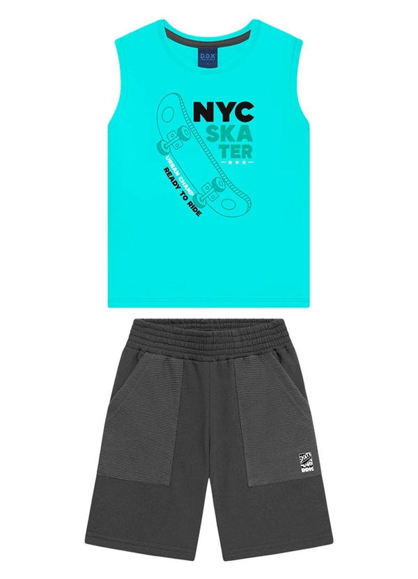 Ddk - Conjunto Infantil Regata e Bermuda Azul