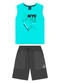 Ddk - Conjunto Infantil Regata e Bermuda Azul - variação: Azul
