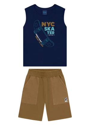 Ddk - Conjunto Infantil Regata e Bermuda Azul - DDK