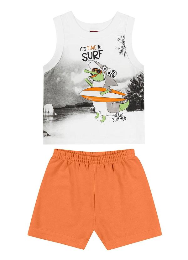 Bee Loop - Conjunto Infantil Regata e Bermuda Branco 2