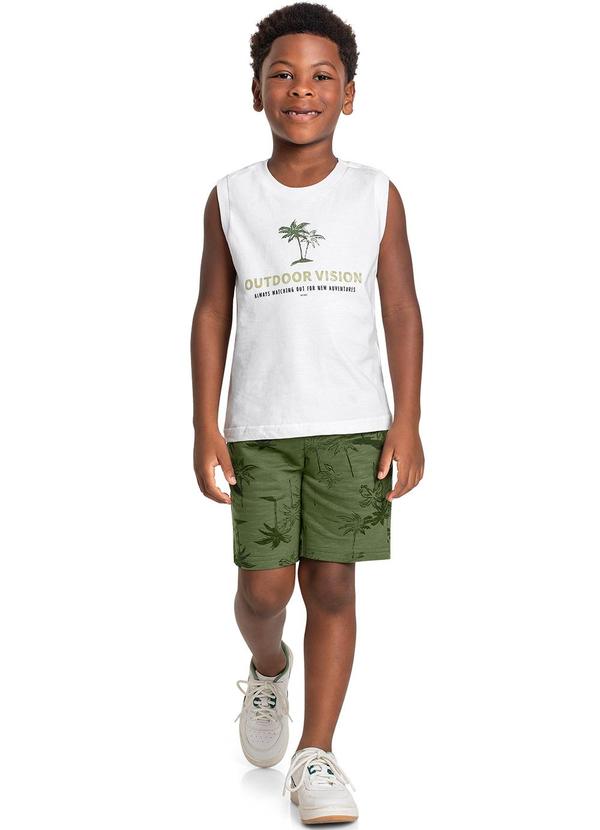 Quimby - Conjunto Infantil Regata e Bermuda Branco