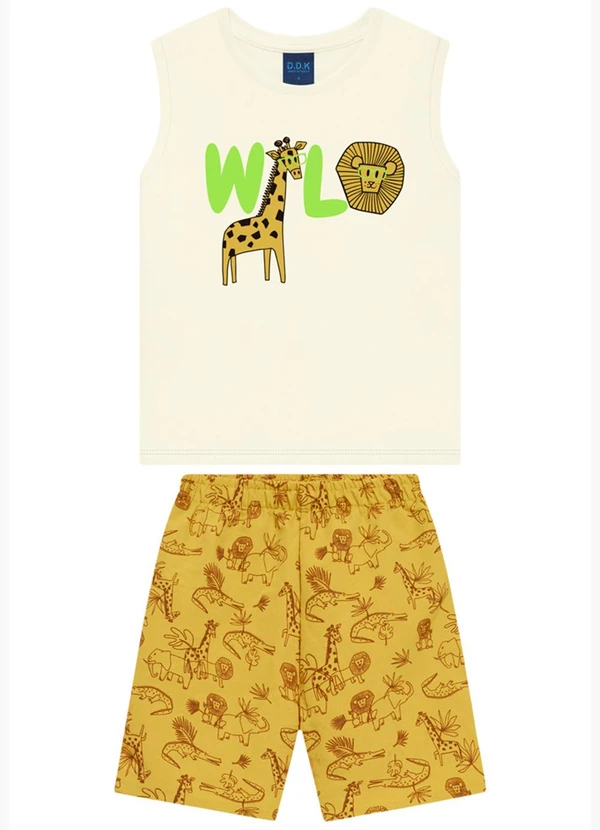 Ddk - Conjunto Infantil Regata e Bermuda Branco