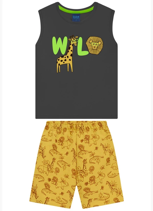 Ddk - Conjunto Infantil Regata e Bermuda Cinza 2