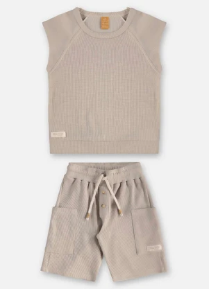 Up Baby - Conjunto Infantil Regata e Bermuda Cinza - UP BABY