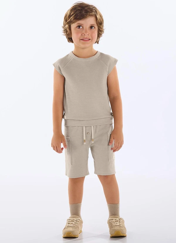 Up Baby - Conjunto Infantil Regata e Bermuda Cinza