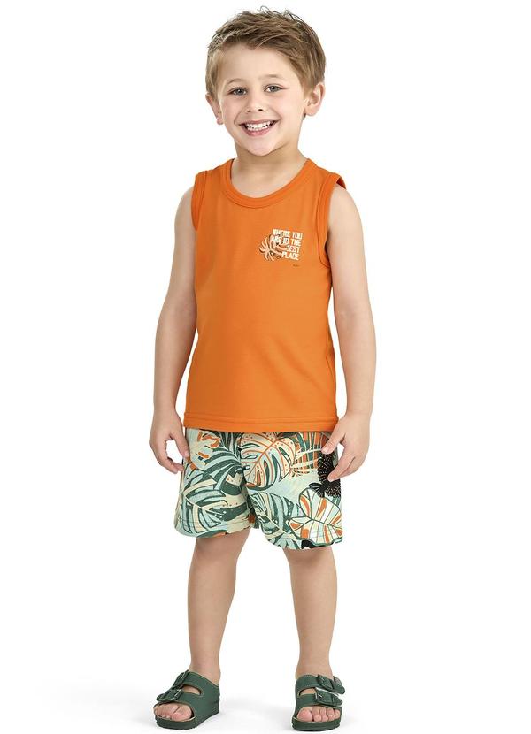 Elian - Conjunto Infantil Regata e Bermuda Laranja 2
