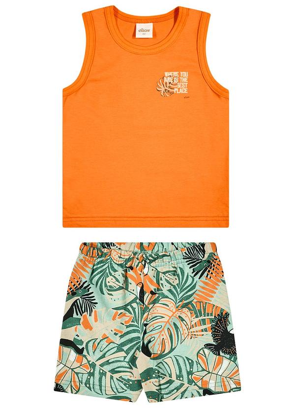 Elian - Conjunto Infantil Regata e Bermuda Laranja 3