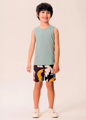 Bugbee - Conjunto Infantil Regata e Bermuda Verde - BUGBEE