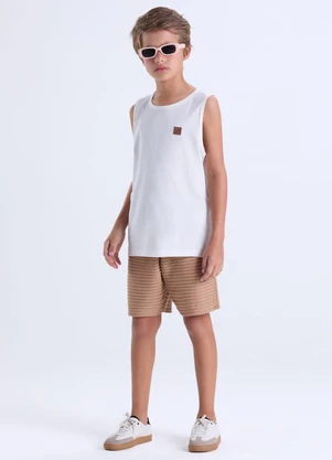 Vida Costeira - Conjunto Infantil Regata Fresquinha Off White - VIDA COSTEIRA