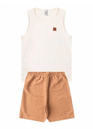 Vida Costeira - Conjunto Infantil Regata Fresquinha Off White - VIDA COSTEIRA