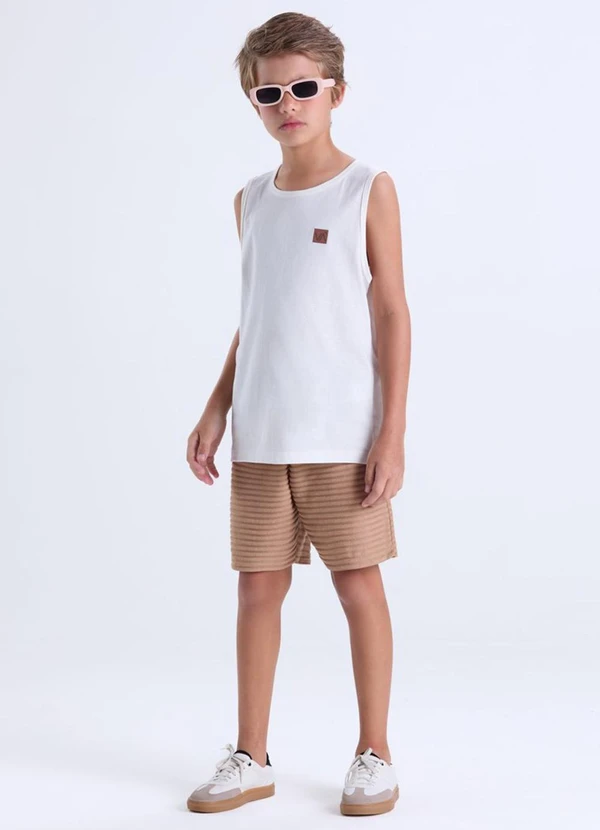 Vida Costeira - Conjunto Infantil Regata Fresquinha Off White