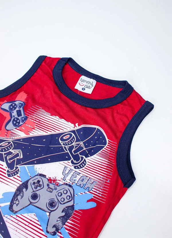 Turminha - Conjunto Infantil Regata Meia Malha Verm 2