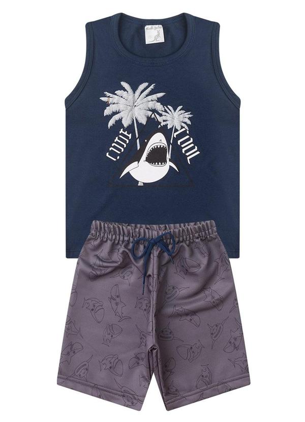 Rosa Azul - Conjunto Infantil Regata Tubarão Kangulu Azul