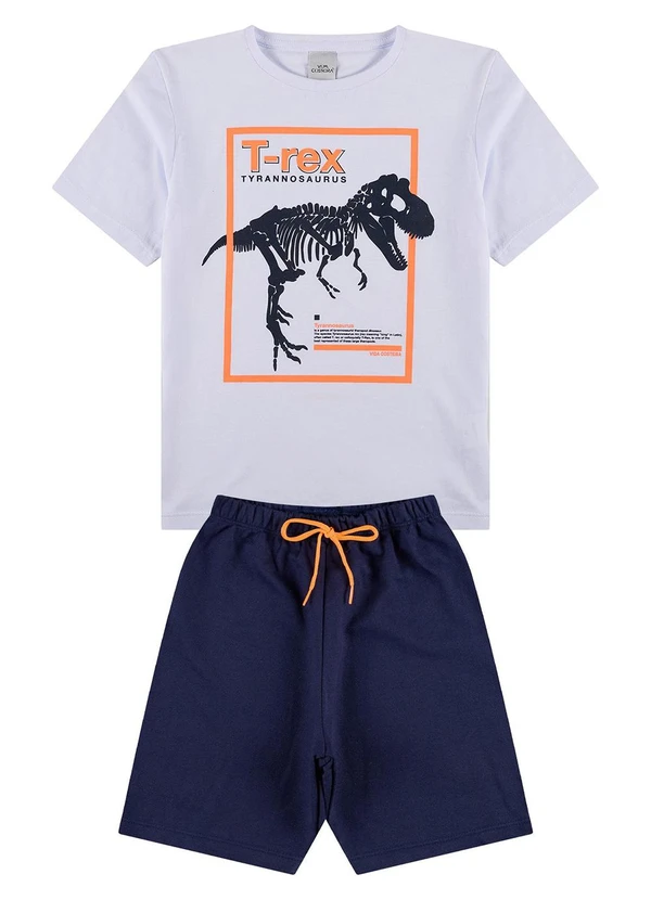 Vida Costeira - Conjunto Infantil Ribana T-Rex Branco 2