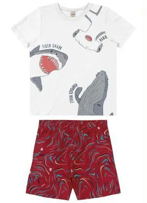 Rovi Kids - Conjunto Infantil Shark Branco - ROVI KIDS