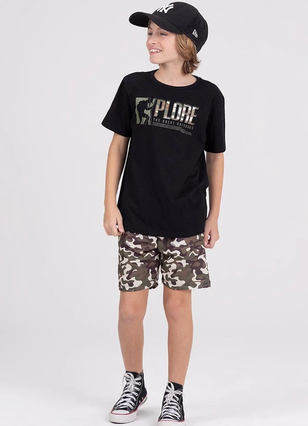 Vida Costeira - Conjunto Infantil Sublimado Camuflado Preto