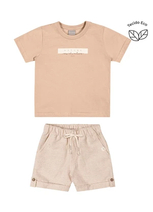 Colorittá - Conjunto Infantil Tecido Eco Menino Marrom - COLORITTÁ