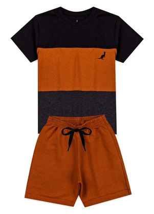 Rosa Azul - Conjunto Infantil Verão Básico Kangulu Preto - ROSA AZUL