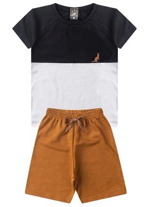 Rosa Azul - Conjunto Infantil Verão Básico Kangulu Preto - ROSA AZUL