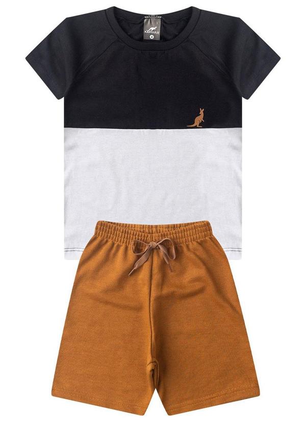 Rosa Azul - Conjunto Infantil Verão Básico Kangulu Preto