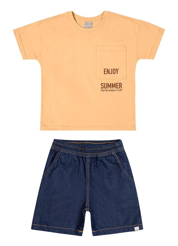 Colorittá - Conjunto Infantil Verão Casual Colorittá Laranja