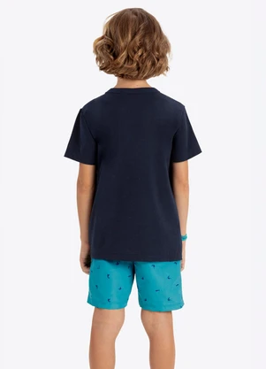Rovi Kids - Conjunto Infantil Verão em Meia Malha Azul - ROVI KIDS