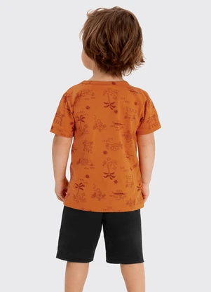 Rovi Kids - Conjunto Infantil Verão em Meia Malha Laranja - ROVI KIDS