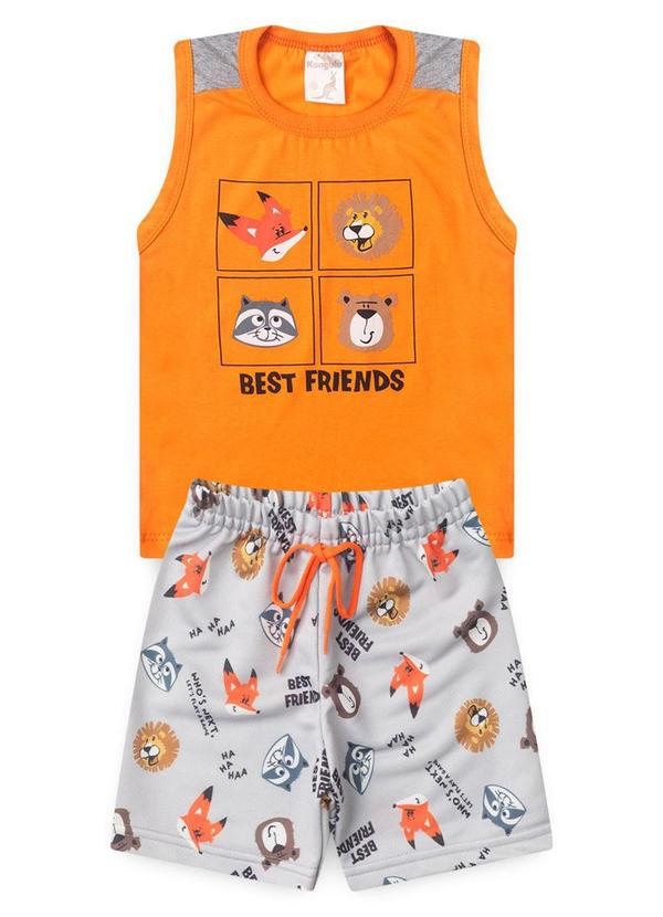 Rosa Azul - Conjunto Infantil Verão Friends Kangulu Laranja