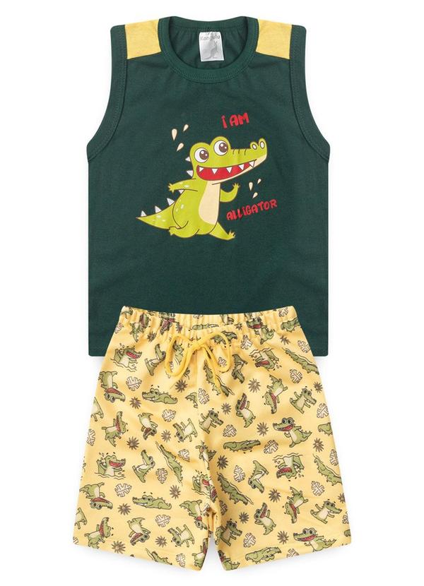 Rosa Azul - Conjunto Infantil Verão Jacaré Kangulu Verde