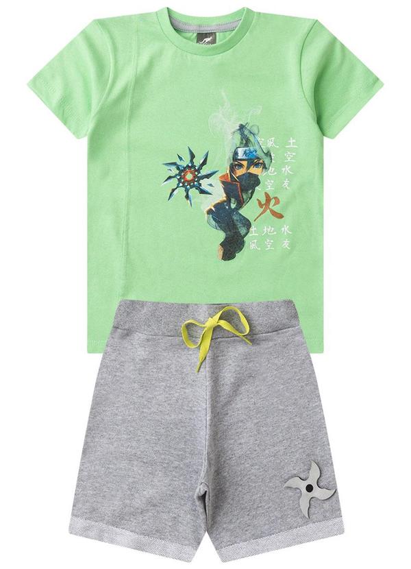 Rosa Azul - Conjunto Infantil Verão Ninja Kangulu Verde