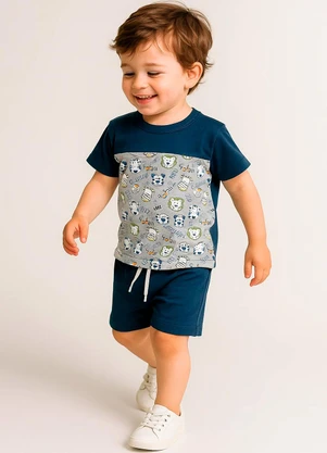 Rosa Azul - Conjunto Infantil Verão Shark Kangulu Azul - ROSA AZUL