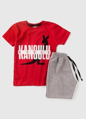 Rosa Azul - Conjunto Infantil Verão Style Kangulu Vermelho - ROSA AZUL