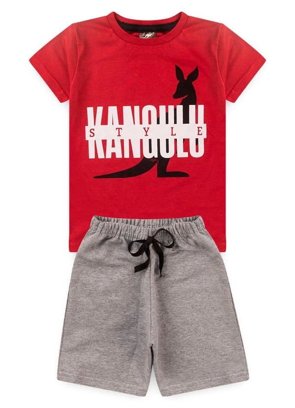 Rosa Azul - Conjunto Infantil Verão Style Kangulu Vermelho 1