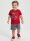 Turminha - Conjunto Infantil Meia Malha Moletom Branco - variação: Vermelho