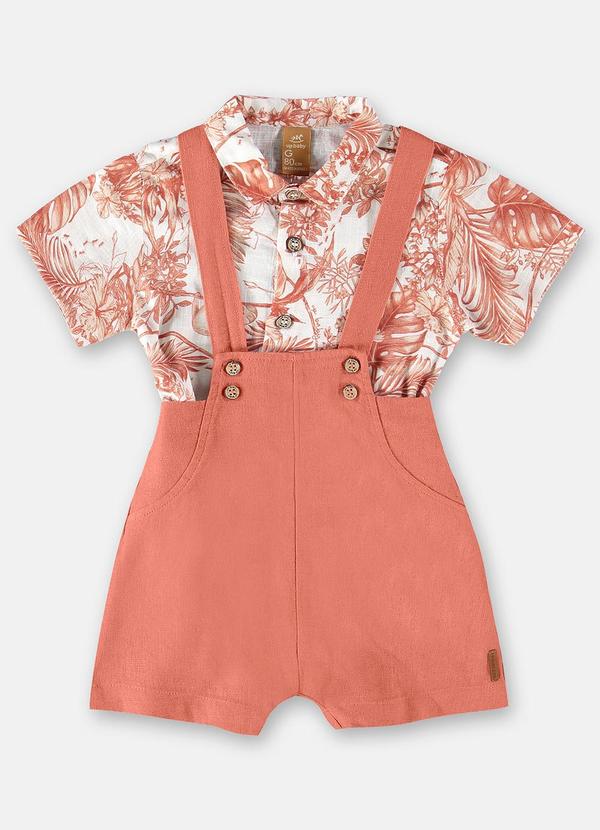 Up Baby - Conjunto Jardineira e Body Bebê Laranja 2