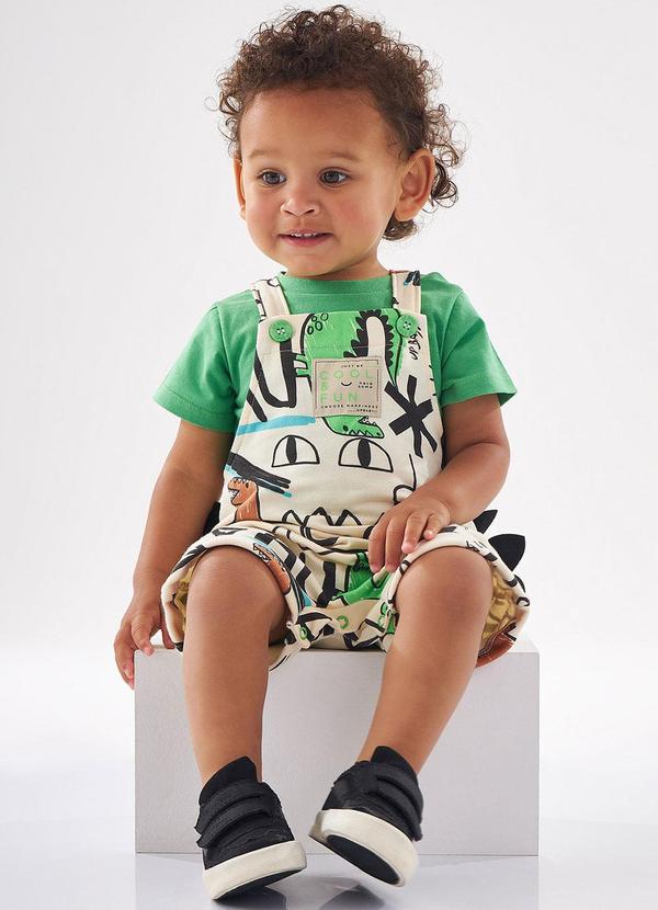 Up Baby - Conjunto Jardineira e Body Menino Verde