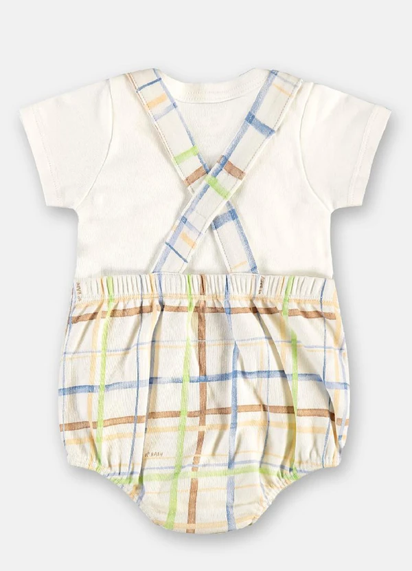 Up Baby - Conjunto Jardineira e Body Suedine Branco 4