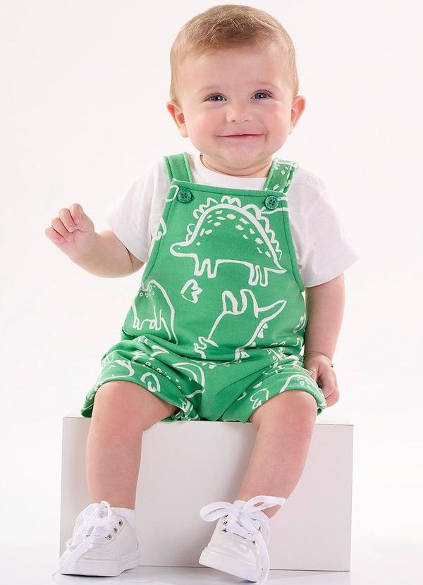 Up Baby - Conjunto Jardineira e Body Verde