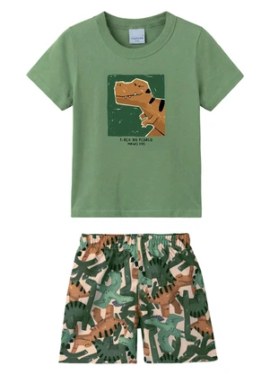 Malwee Kids - Conjunto Jurrasic em Puff Verde Menta - MALWEE KIDS